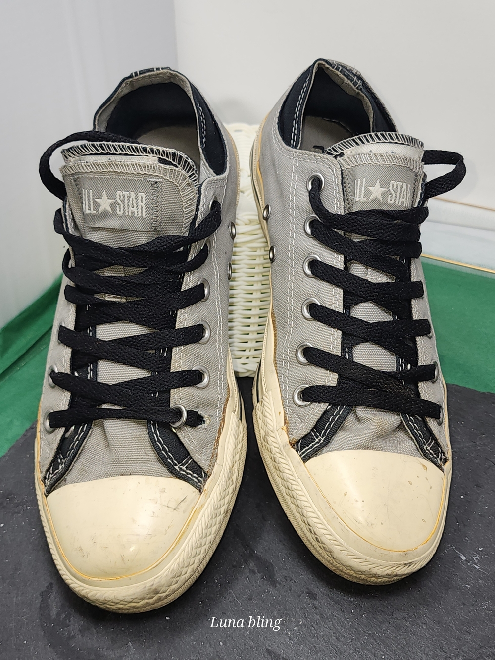 Converse Men’s Low-Top Canvas Sneakers — Grey & Black